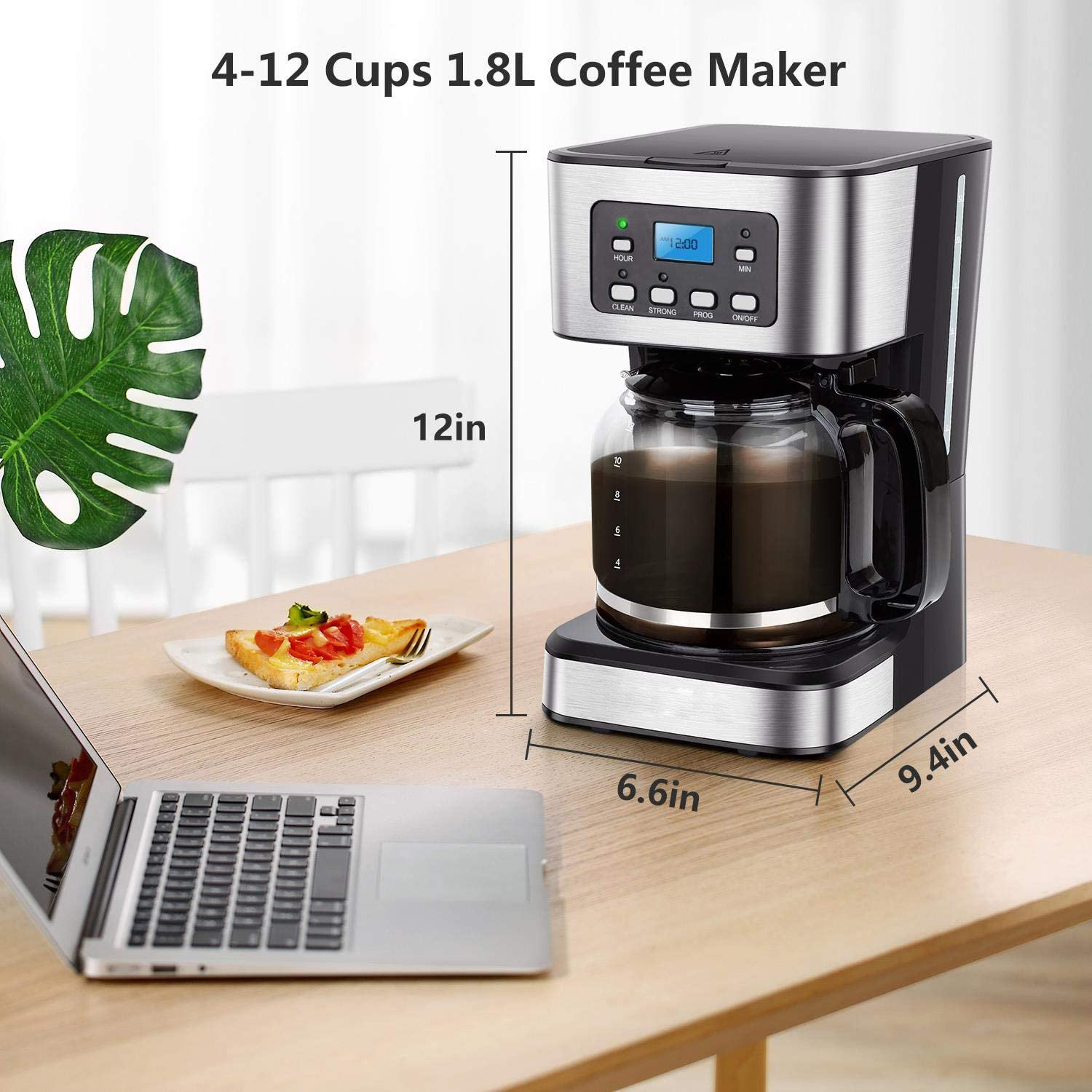 American drip coffee machine with a capacity of 1.5L